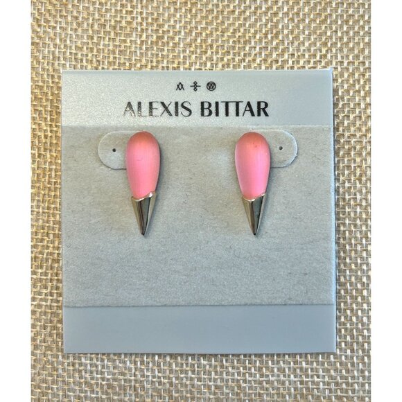 Alexis Bittar Lucite® Crescent Pendant Necklace / Earring Set in Candy Pink - Picture 8 of 10